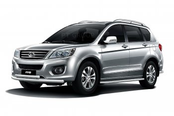 17 449 р. Порожки для ног из трубы Ø51 с алюминиевой площадкой Petroil Tining Great Wall Hover H6 (2012-2016) (Нержавейка)  с доставкой в г. Кемерово. Увеличить фотографию 2