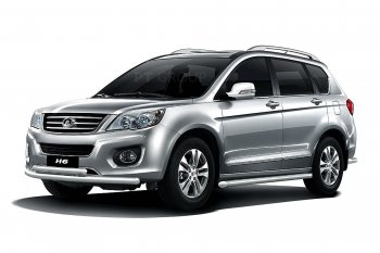 Защита переднего бампера двойная из труб d63/51 мм Petroil Tuning Great Wall Hover H6 (2012-2016) (Нержавейка)