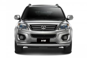 Защита переднего бампера одинарная из трубы d63 мм Petroil Tuning Great Wall Hover H6 (2012-2016) (Нержавейка)