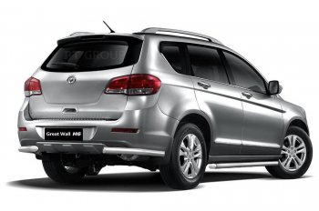 Защита заднего бампера Petroil Tuning (уголки, d63) Great Wall Hover H6 (2012-2016) (Нержавейка)