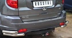 Защита заднего бампера (2 трубы Ø63 уголки, нержавейка) SLITKOFF Great Wall Hover H3 (2010-2014)  дорестайлинг