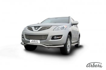 12 869 р. Защита переднего бампера Arbori (волна, нержавейка, 1 труба d57 mm). Great Wall Hover H5 (2010-2017)  с доставкой в г. Кемерово. Увеличить фотографию 2