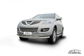 12 869 р. Защита переднего бампера Arbori (нержавейка, 2 трубы d57 и 42 mm) Great Wall Hover H5 (2010-2017)  с доставкой в г. Кемерово. Увеличить фотографию 2