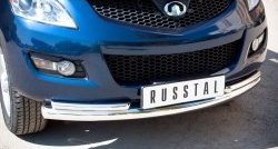 17 199 р. Защита переднего бампера (2 трубыØ76 и 42 мм, нержавейка) SLITKOFF  Great Wall Hover H5 (2010-2017)  с доставкой в г. Кемерово. Увеличить фотографию 2