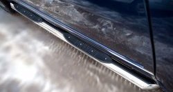 83 999 р. Защита порогов с пластиковыми вставками для ног из круглой трубы диаметром 76 мм Russtal Great Wall Hover H5 (2010-2017) (Защита порогов с со скосами на торцах (вариант 1))  с доставкой в г. Кемерово. Увеличить фотографию 2