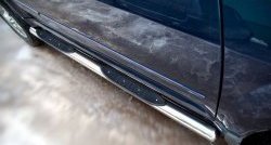 83 999 р. Защита порогов с пластиковыми вставками для ног из круглой трубы диаметром 76 мм Russtal Great Wall Hover H5 (2010-2017) (Защита порогов с со скосами на торцах (вариант 1))  с доставкой в г. Кемерово. Увеличить фотографию 7