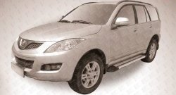 10 699 р. Алюминиевые пороги Slitkoff Luxe Silver  Great Wall Hover H5 (2010-2017)  с доставкой в г. Кемерово. Увеличить фотографию 2