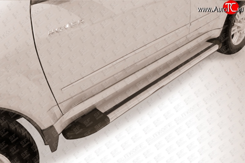10 699 р. Алюминиевые пороги Slitkoff Luxe Silver  Great Wall Hover H5 (2010-2017)  с доставкой в г. Кемерово