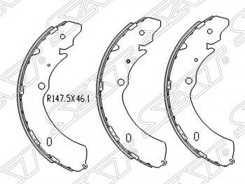 2 199 р. Колодки тормозные SAT (задние)  Great Wall Hover H5 (2010-2017), Isuzu D-Max ( RA,RC SingleCab,  RA,RC ExtendedCab,  RA,RC DoubleCab) (2002-2012)  с доставкой в г. Кемерово. Увеличить фотографию 1