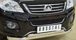 15 549 р. Защита переднего бампера (2 трубыØ76 и 75х42 мм, нержавейка) Russtal Great Wall Hover H6 (2012-2016)  с доставкой в г. Кемерово. Увеличить фотографию 2