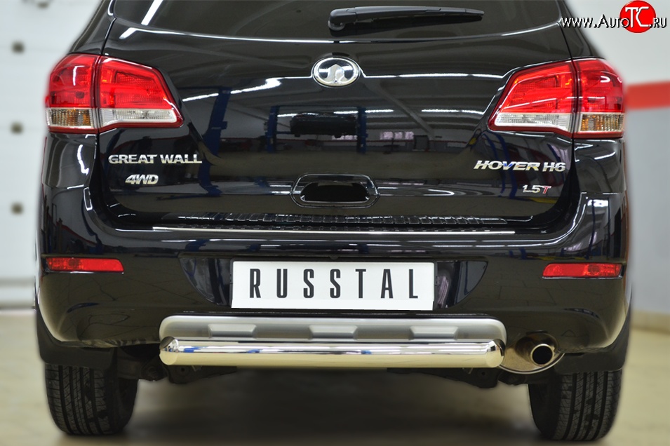 14 549 р. Одинарная защита заднего бампера из трубы диаметром 76 мм SLITKOFF  Great Wall Hover H6 (2012-2016)  с доставкой в г. Кемерово