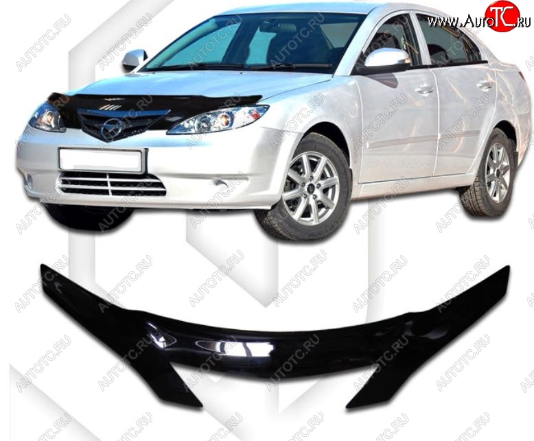 2 799 р. Дефлектор капота CA-Plastiс exclusive  Haima 3  HMC7185A (2010-2013) седан (Classic черный, Без надписи)  с доставкой в г. Кемерово