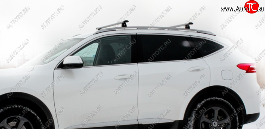 11 849 р. Рейлинги крыши АПС  Haval F7 (2018-2024)  дорестайлинг, рестайлинг (Серебристые, c серыми поперечинами, L1300)  с доставкой в г. Кемерово