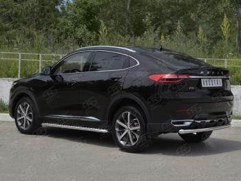 12 949 р. Защита заднего бампера (Ø63 мм, нержавейка) SLITKOFF  Haval F7x (2019-2022) дорестайлинг  с доставкой в г. Кемерово. Увеличить фотографию 3