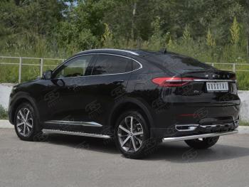 12 849 р. Защита заднего бампера (Ø63 мм, нержавейка) SLITKOFF  Haval F7x (2019-2022) дорестайлинг  с доставкой в г. Кемерово. Увеличить фотографию 3
