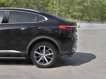 9 399 р. Защита заднего бампера (1.5 4WD Ø57 мм) SLITKOFF  Haval F7x (2019-2022) дорестайлинг (нержавейка с полимерным покрытием, черный)  с доставкой в г. Кемерово. Увеличить фотографию 4