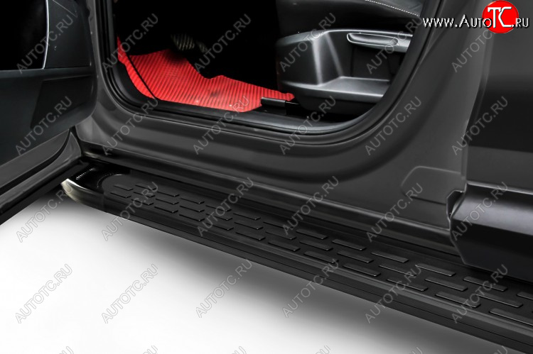 17 399 р. Пороги алюминиевые Slitkoff Premium Haval F7x дорестайлинг (2019-2022) (Black)  с доставкой в г. Кемерово