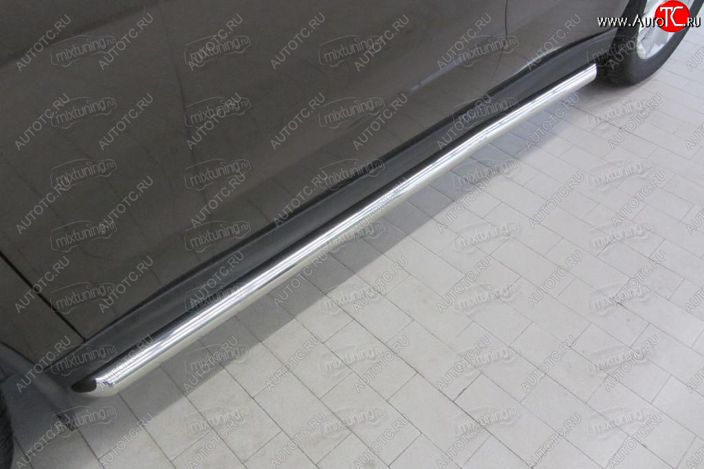 10 949 р. Защита порогов Slitkoff (Ø 57, труба с гибами) Haval H2 (2014-2021) (Сталь с полимерным покрытием. Цвет: серебристый)  с доставкой в г. Кемерово