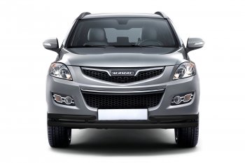 Защита переднего бампера Petroil Tuning (Ø63/51 мм) Haval H5 (2020-2023) рестайлинг (Сталь с полимерным покрытием в цвет: черный ❞Шагрень❝)