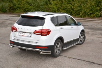 15 799 р. Порожки для ног из трубы Ø51 с алюминиевой площадкой Petroil Tuning  Haval H6 (2013-2020) (Нержавеющая полированная сталь)  с доставкой в г. Кемерово. Увеличить фотографию 3