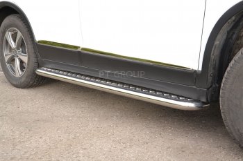 15 799 р. Порожки для ног из трубы Ø51 с алюминиевой площадкой Petroil Tuning  Haval H6 (2013-2020) (Нержавеющая полированная сталь)  с доставкой в г. Кемерово. Увеличить фотографию 4