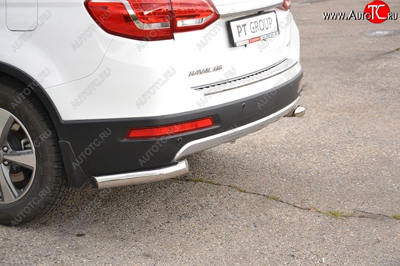 15 249 р. Защита заднего бампера Petroil Tuning (уголки, d63)  Haval H6 (2013-2020) (Нержавеющая полированная сталь)  с доставкой в г. Кемерово