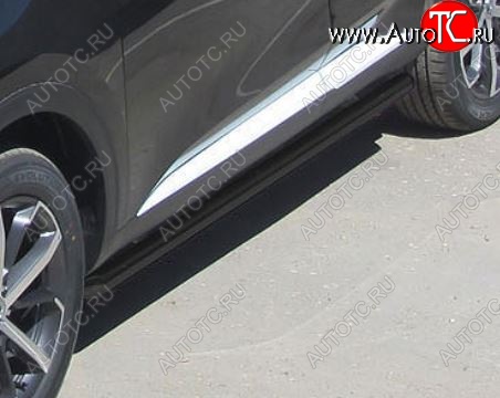 8 499 р. Защита порогов Slitkoff (d57 мм) Haval H9 1-ый рестайлинг (2017-2019) (Сталь с полимерным покрытием. Цвет: чёрный)  с доставкой в г. Кемерово