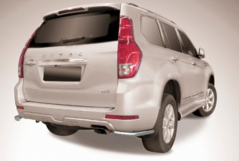 Защита заднего бампера Slitkoff (Ø 57 мм, уголки) Haval H9 (2017-2019) 1-ый рестайлинг (Сталь с полимерным покрытием. Цвет: серебристый)
