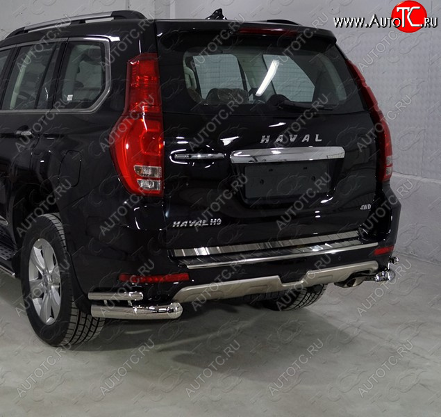 24 749 р. Защита заднего бампера (уголки двойные) ТСС 76,1/42,4 мм  Haval H9 (2017-2019) 1-ый рестайлинг  с доставкой в г. Кемерово