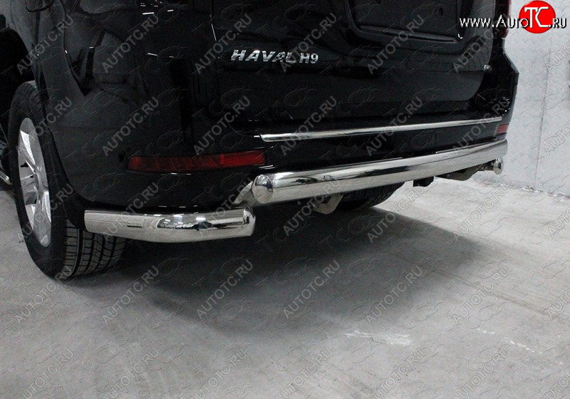 21 699 р. Защита заднего бампера (овальная) ТСС 75х42 мм  Haval H9 (2017-2019) 1-ый рестайлинг  с доставкой в г. Кемерово