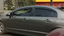 999 р. Комплект дефлекторов окон (ветровиков) 4 шт. (седан) Russtal Honda Civic FD седан дорестайлинг (2005-2008)  с доставкой в г. Кемерово. Увеличить фотографию 3