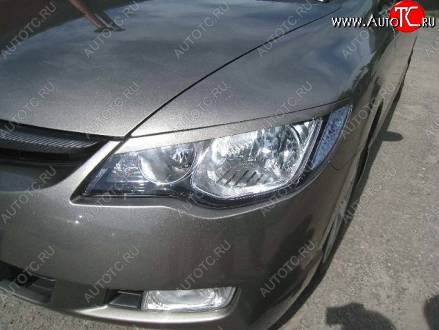 1 649 р. Реснички на фары CT Honda Civic FD седан дорестайлинг (2005-2008) (Неокрашенные)  с доставкой в г. Кемерово