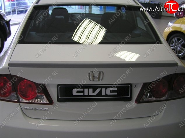4 149 р. Лип спойлер CT Honda Civic FD седан дорестайлинг (2005-2008) (Неокрашенный)  с доставкой в г. Кемерово