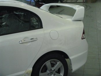 3 349 р. Спойлер Lit company Honda Civic FD седан дорестайлинг (2005-2008) (Неокрашенный)  с доставкой в г. Кемерово. Увеличить фотографию 2