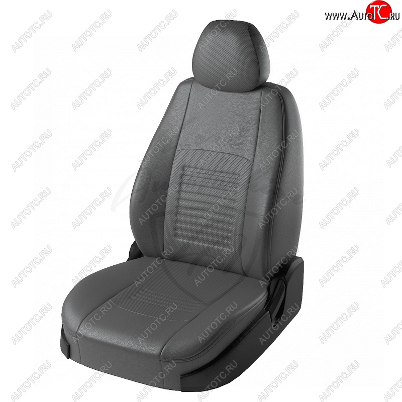 9 449 р. Чехлы для сидений (Elegance) Lord Autofashion Турин (экокожа) Honda Civic FD седан дорестайлинг (2005-2008) (Серый, вставка серая)  с доставкой в г. Кемерово
