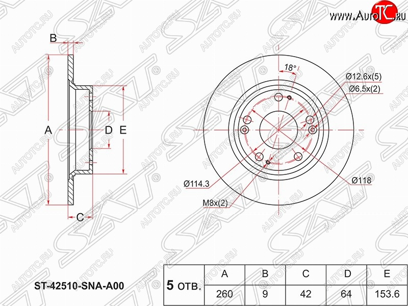 1 439 р. Задний тормозной диск SAT (1.3, 1.4, 1.8, 2.2CTDI, не вентилируемый, d260 мм) Honda Civic ( ES, FD, FK,FN) (2000-2011) седан дорестайлинг, седан рестайлинг, хэтчбэк 5 дв. дорестайлинг, хэтчбэк 5 дв. рестайлинг с доставкой в г. Кемерово Увеличить фотографию 1 1 439 р. Задний тормозной диск SAT (1.3, 1.4, 1.8, 2.2CTDI, не вентилируемый, d260 мм) Honda Civic ( ES, FD, FK,FN) (2000-2011) седан дорестайлинг, седан рестайлинг, хэтчбэк 5 дв. дорестайлинг, хэтчбэк 5 дв. рестайлинг с доставкой в г. Кемерово