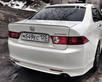 3 399 р. Лип спойлер АВТОКРАТ  Honda Accord  7 CL (2002-2008) седан дорестайлинг, седан рестайлинг (Неокрашенный)  с доставкой в г. Кемерово. Увеличить фотографию 2