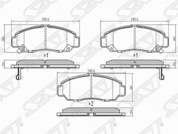 Колодки тормозные передние SAT Honda Accord 8 CU седан дорестайлинг (2008-2011)