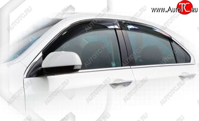 1 999 р. Дефлектора окон CA-Plastiс Honda Accord 8 CU седан дорестайлинг (2008-2011) (Classic полупрозрачный, Без хром.молдинга)  с доставкой в г. Кемерово