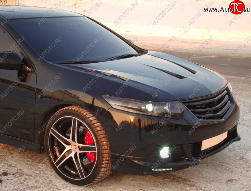 41 899 р. Пластиковый капот Agressive Air (с прорезанными центральными и боковыми воздуховодами)  Honda Accord  8 CU (2008-2011) седан дорестайлинг (Неокрашенный)  с доставкой в г. Кемерово