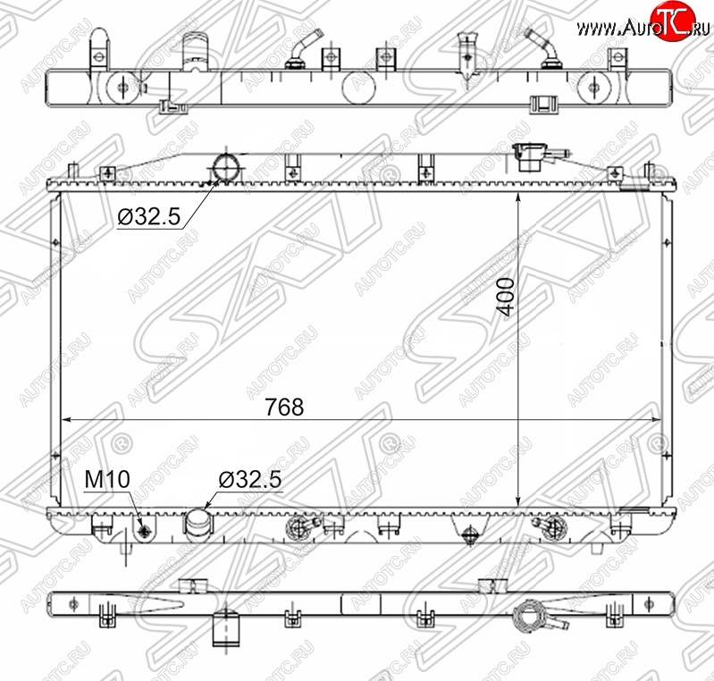 6 549 р. Радиатор двигателя SAT (пластинчатый, 2.0/2.4, МКПП/АКПП) Honda Accord 8 CU седан дорестайлинг (2008-2011)  с доставкой в г. Кемерово