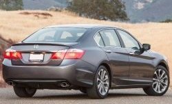 3 499 р. Лип спойлер Сабля Honda Accord 9 CR седан дорестайлинг (2013-2016) (Неокрашенный)  с доставкой в г. Кемерово. Увеличить фотографию 2