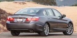 3 499 р. Лип спойлер Сабля Honda Accord 9 CR седан дорестайлинг (2013-2016) (Неокрашенный)  с доставкой в г. Кемерово. Увеличить фотографию 4