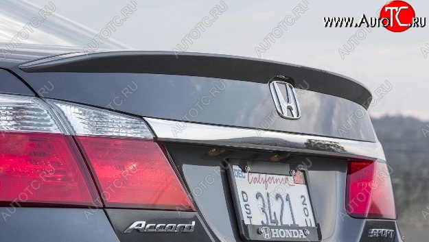 3 499 р. Лип спойлер Сабля Honda Accord 9 CR седан дорестайлинг (2013-2016) (Неокрашенный)  с доставкой в г. Кемерово