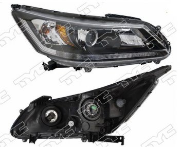 Правая фара передняя TYC (диодная полоса, Евросвет) Honda Accord 9 CR седан дорестайлинг (2013-2016)