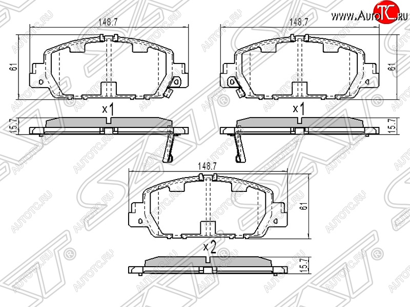 1 199 р. Колодки тормозные SAT (передние) Honda Accord 8 CU седан дорестайлинг (2008-2011)  с доставкой в г. Кемерово
