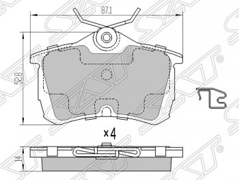 Колодки тормозные SAT Honda Accord ( 6 CF,  7 CL) (1997-2008) седан дорестайлинг, седан рестайлинг