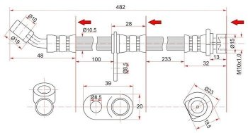 Тормозной шланг задний SAT (левый) Honda Accord  6 CF - Tourneo  1 CF
