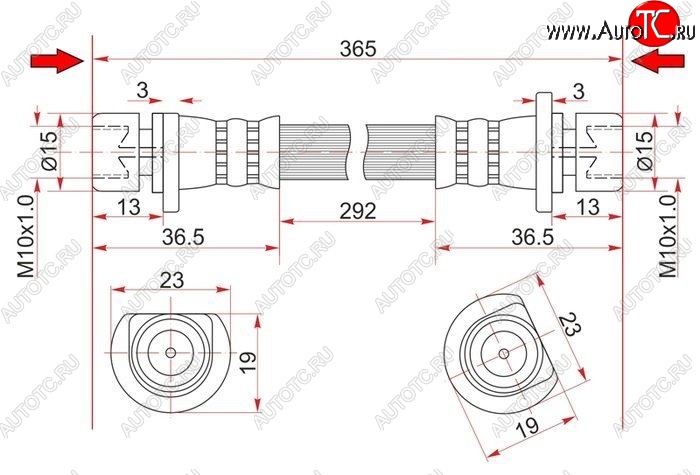 429 р. Тормозной шланг задний SAT (левый)  Honda Airwave  1 GJ - partner  с доставкой в г. Кемерово