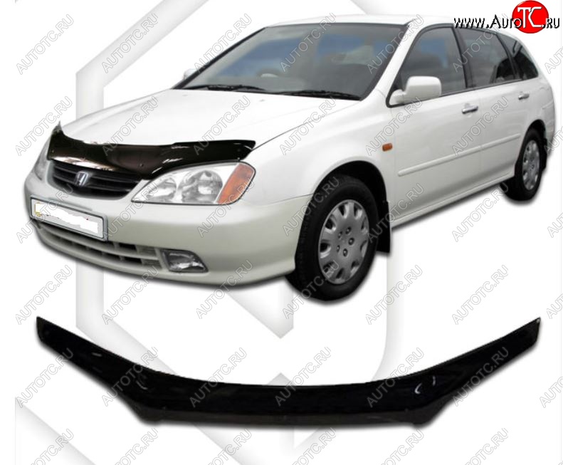 2 159 р. Дефлектор капота (TA1, TA2, TA3, TA4) CA-Plastic  Honda Avancier (1999-2003) (Classic черный, Без надписи)  с доставкой в г. Кемерово